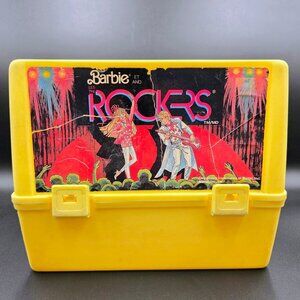 Barbie And The Rockers Lunch Box Thermos Brand Lunchbox Yellow 1989 Read